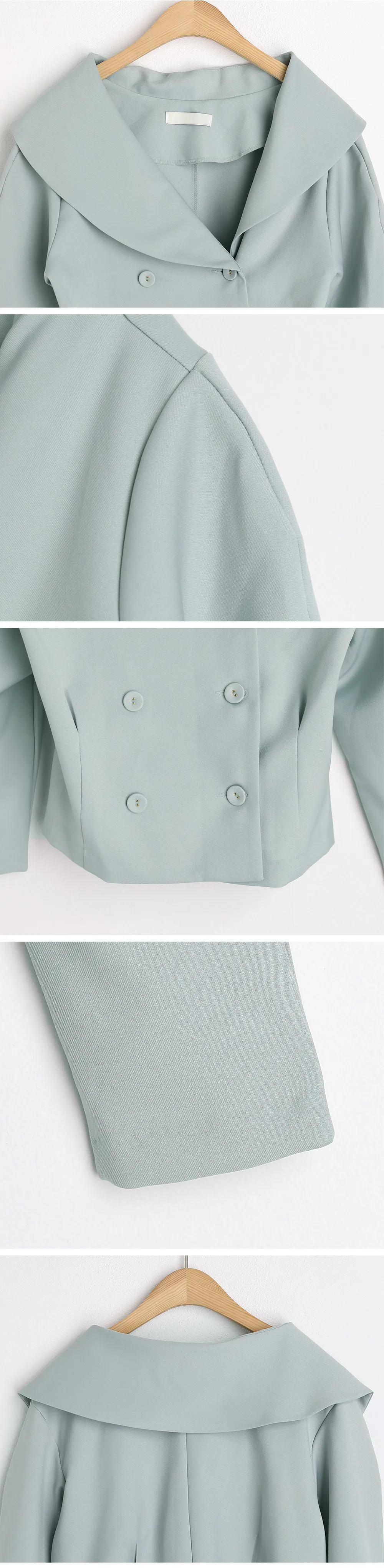 ラウンドカラーダブルボタンジャケット&プリーツスカートSET・全3色 | DHOLIC | 詳細画像12