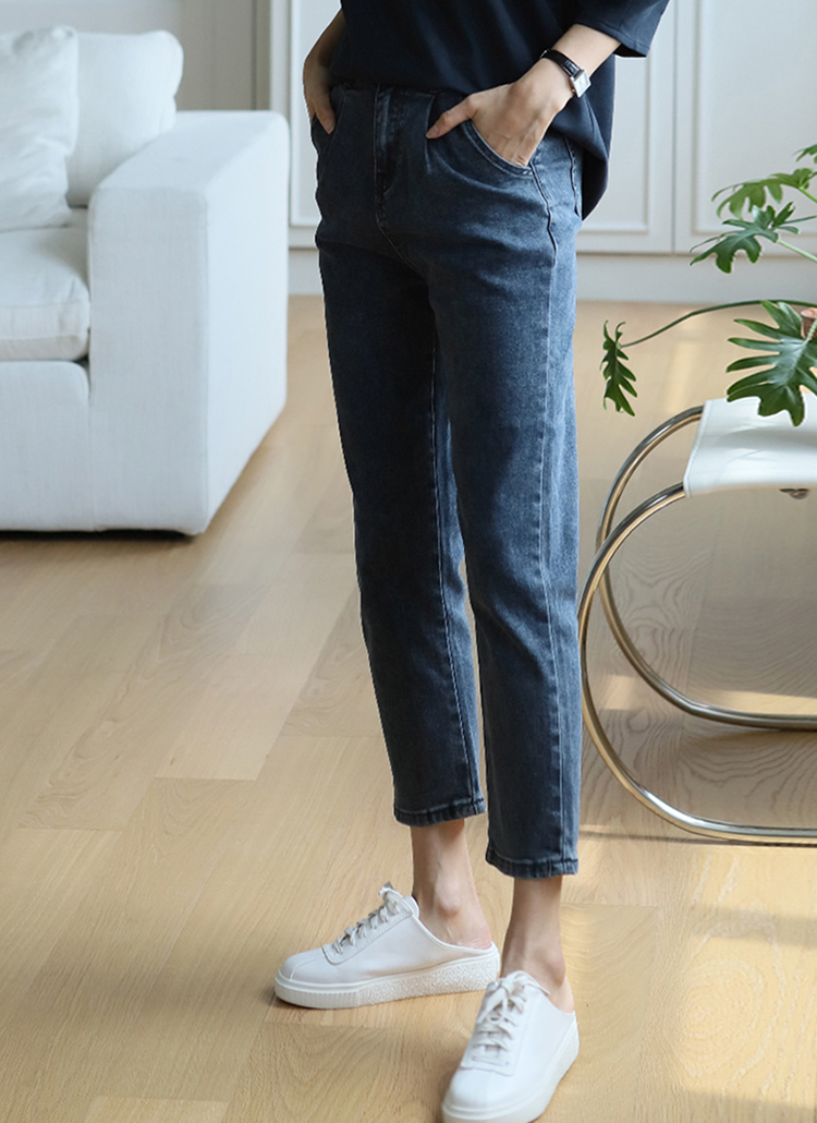バックゴムウエストタックテーパードデニムパンツ P レディースファッション通販 Dholic 公式