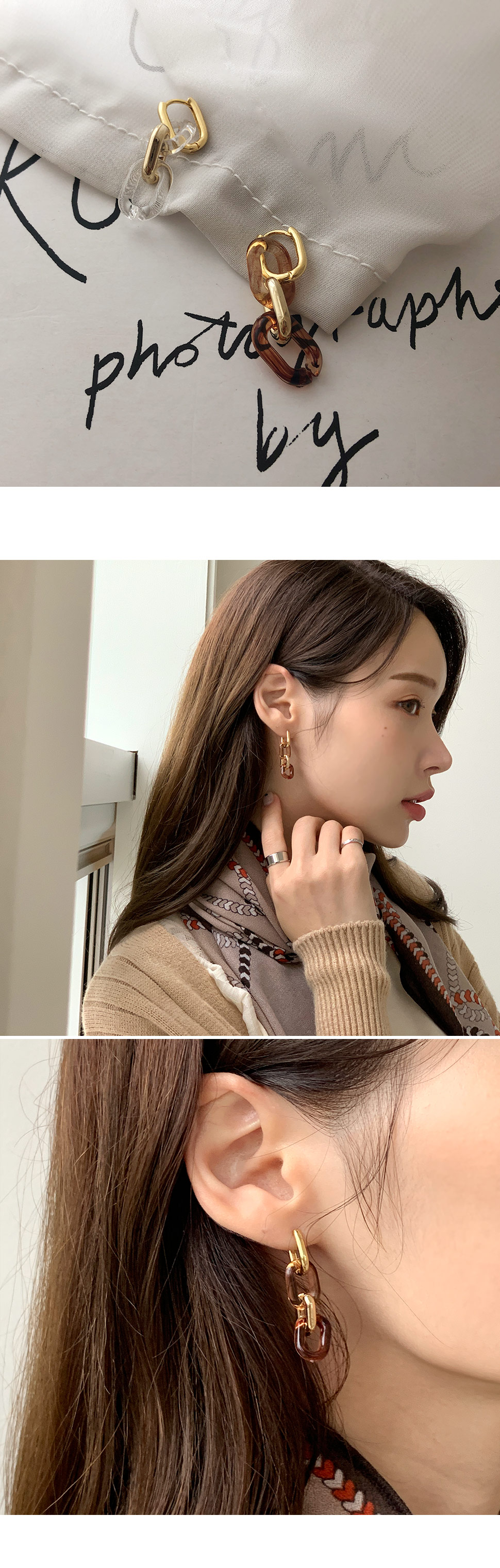 アクリルチェーンドロップピアス・全2色 | DHOLIC PLUS | 詳細画像3