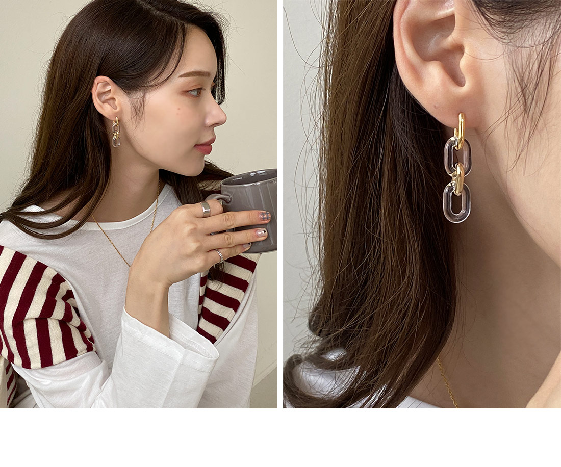 アクリルチェーンドロップピアス・全2色 | DHOLIC PLUS | 詳細画像5