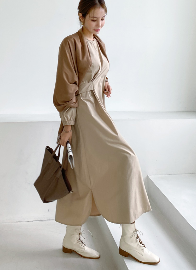 サイドベルトバックルラウンドネックロングシャツ長袖ワンピース春秋冬 ワンピース ロング Dholic Ladies ディーホリックレディース ファッション総合通販 Dholic