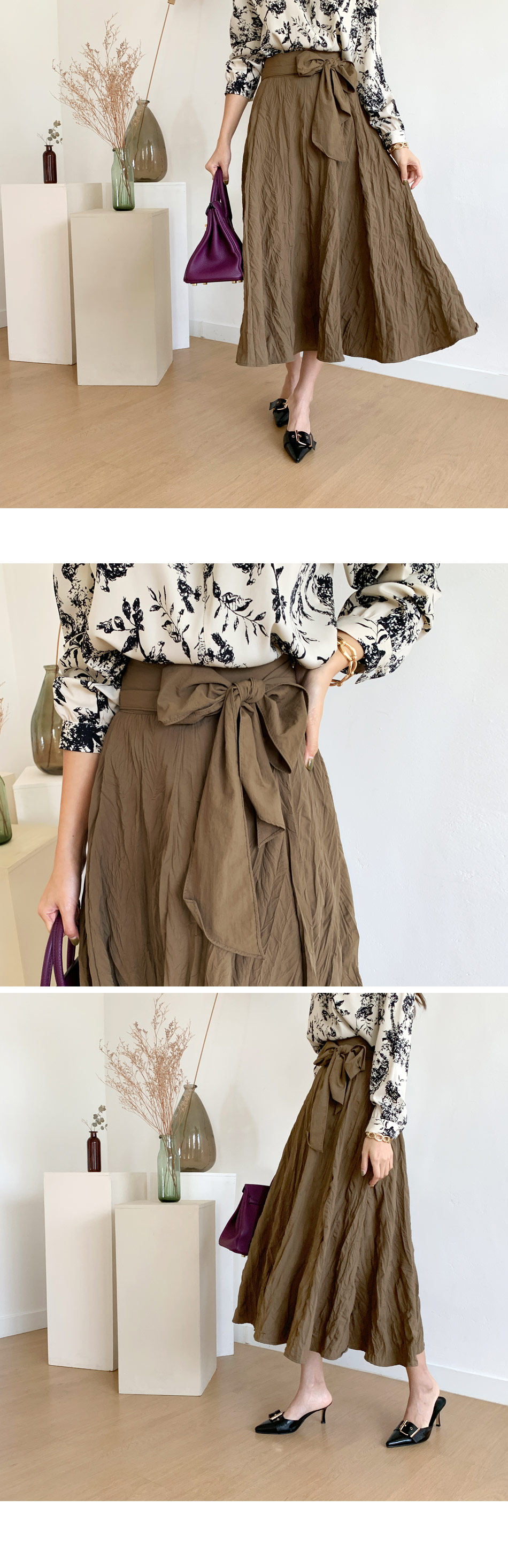 リンクルリボンAラインスカート・全2色 | DHOLIC PLUS | 詳細画像2