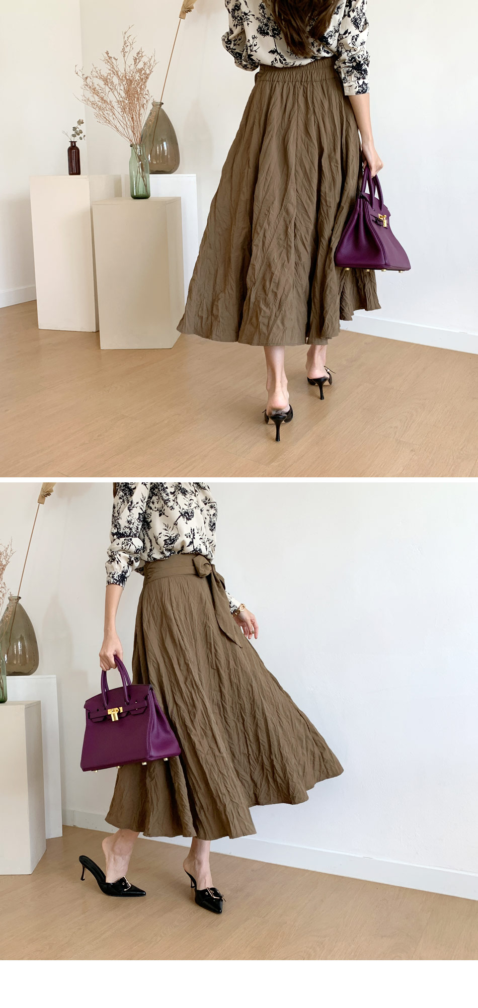 リンクルリボンAラインスカート・全2色 | DHOLIC PLUS | 詳細画像5