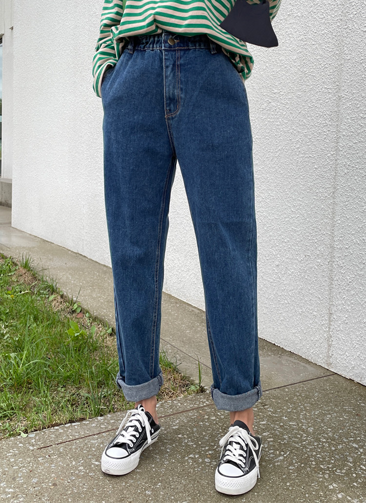 ウエストゴムテーパードデニムパンツ レディースファッション通販 Dholic 公式