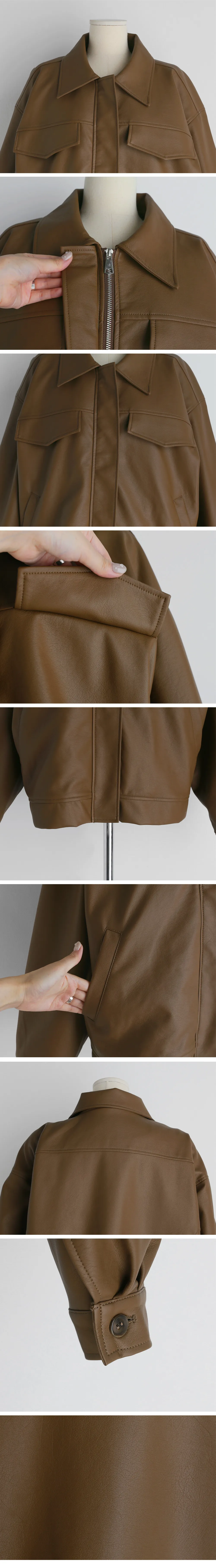 レザー調ルーズフィットジャケット・全2色 | DHOLIC | 詳細画像16