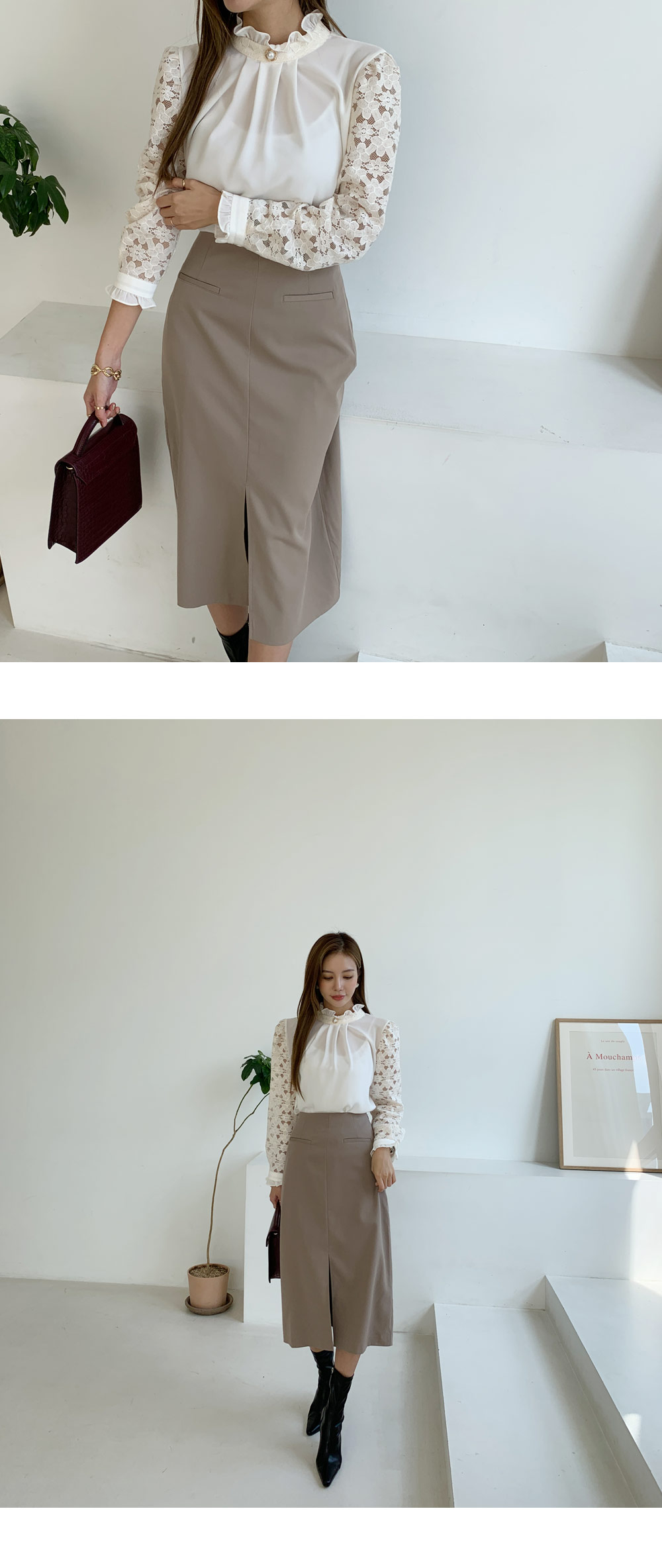 スリットペンシルスカート・全2色 | レディースファッション通販