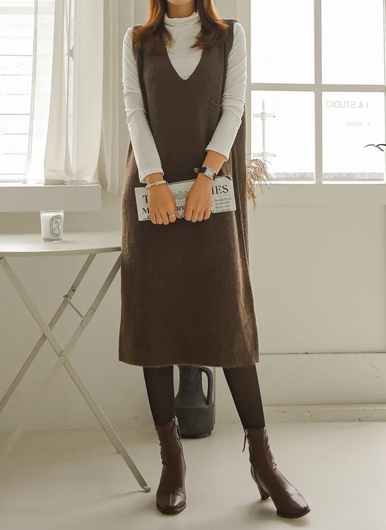 ミニポケットニットベストワンピース | レディースファッション通販  