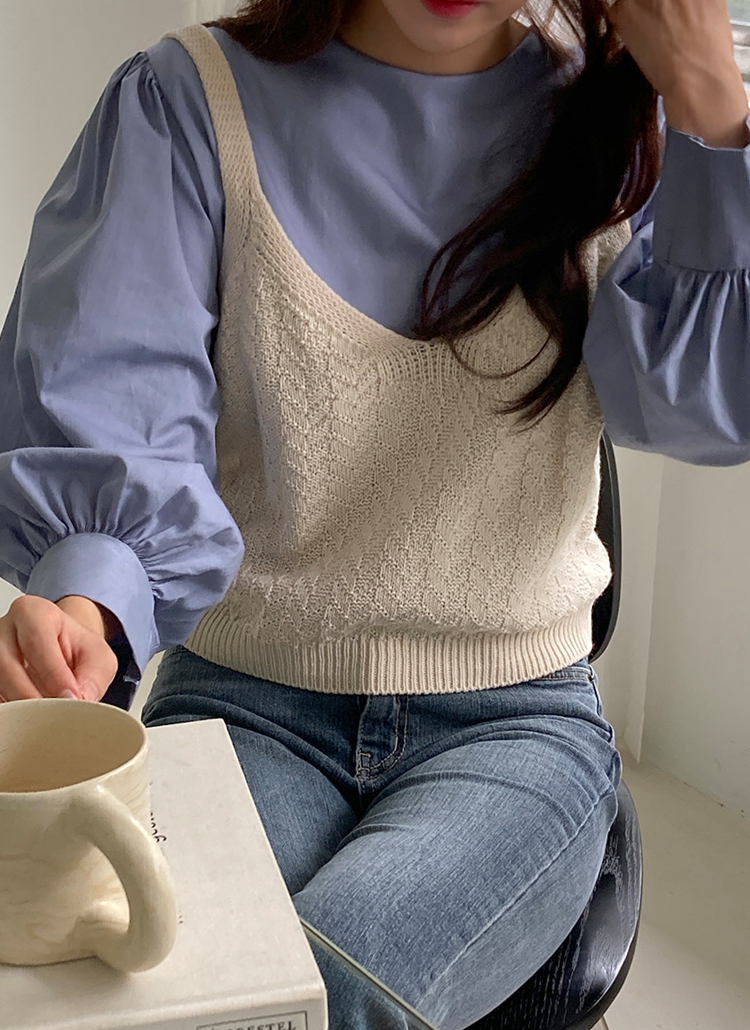 ケーブル編みツイストパターンニットビスチェ春秋冬 トップス ベスト Envylook エンビールック ファッション総合通販 Dholic