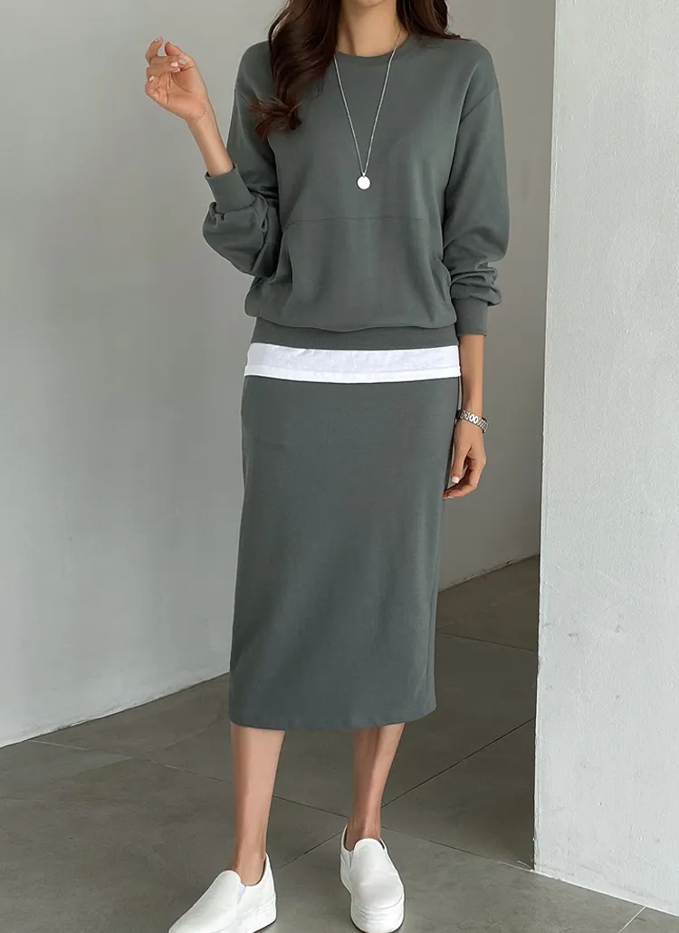 レイヤード風スウェット&スカートSET | レディースファッション通販  