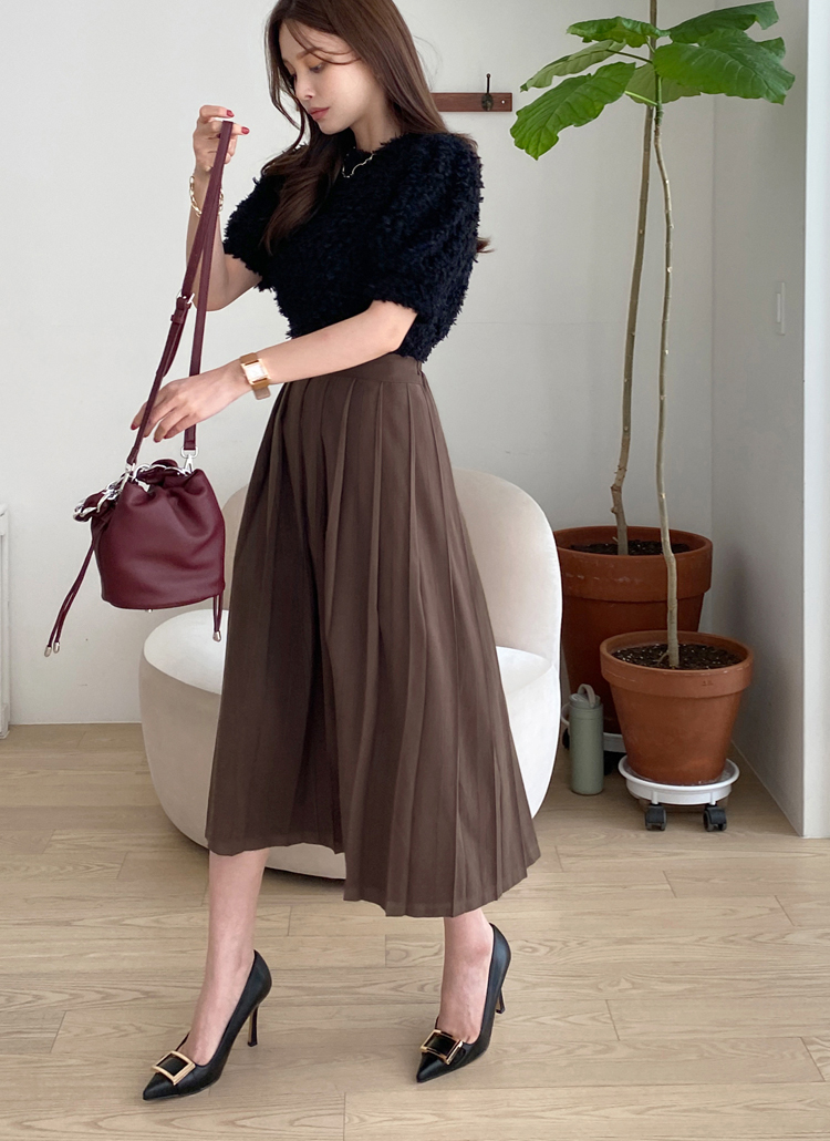 プリーツロングウエストゴムフレアaラインスカート春秋冬 スカート スカート Dholic Ladies ディーホリックレディース ファッション総合通販 Dholic