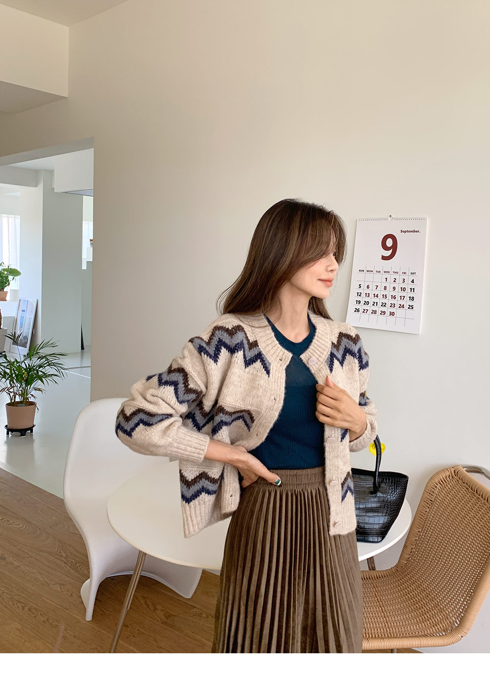 ジグザグパターンカーディガン・全2色 | レディースファッション通販