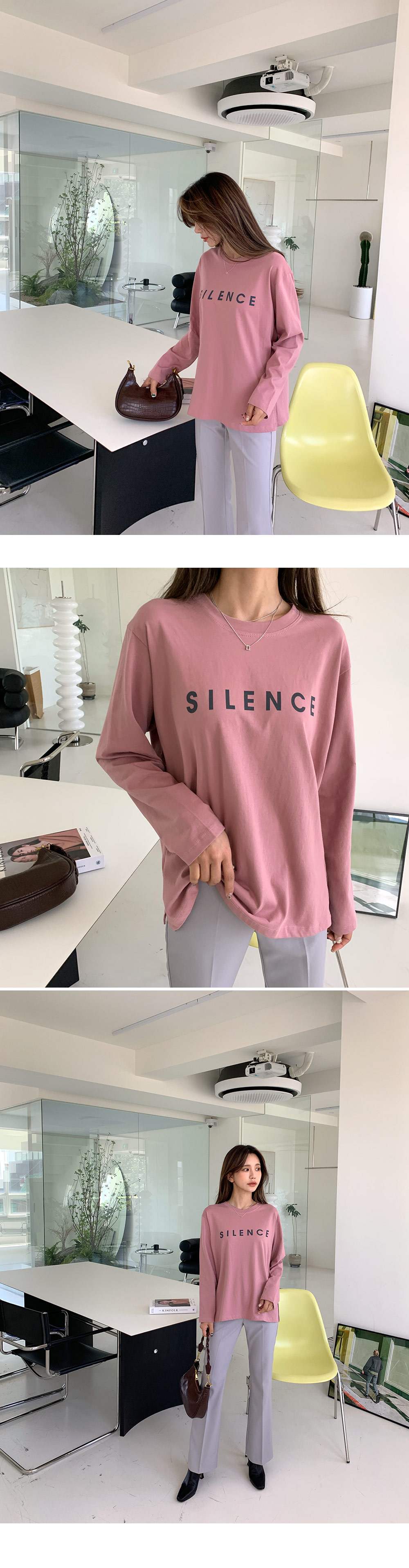SILENCEレタリング長袖Tシャツ・全4色 | DHOLIC | 詳細画像4