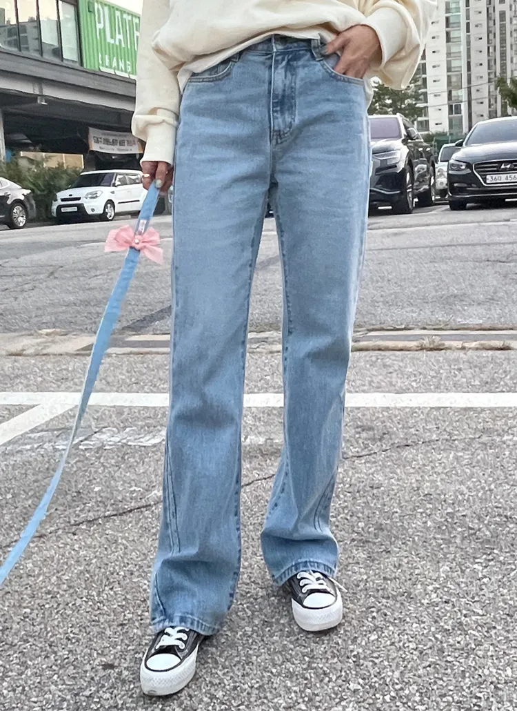 ワイドストレートデニムパンツ | レディースファッション通販 - DHOLIC 