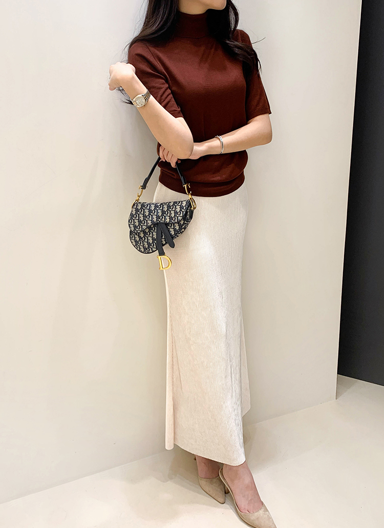 ウエストゴムベロアプリーツフレアスリムリブマーメイドスカート春夏秋冬 スカート ロングスカート Minagram ミナグラム ファッション総合通販 Dholic