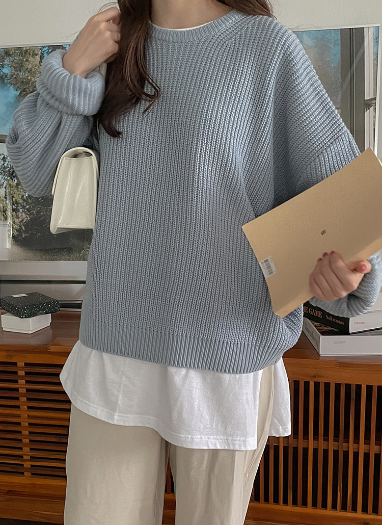 アクリルラウンドネックルーズニット春秋冬 トップス ニット Dustypink ダスティピンク ファッション総合通販 Dholic