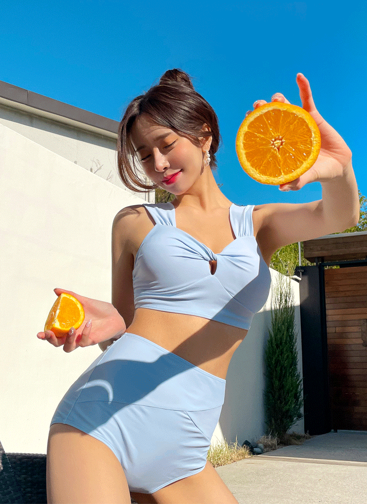 ギャザー肩ストラップツイストポイントハイウエストビキニ春夏秋 ビーチウェア ビキニ Soulbeach ソウルビーチ ファッション総合通販 Dholic