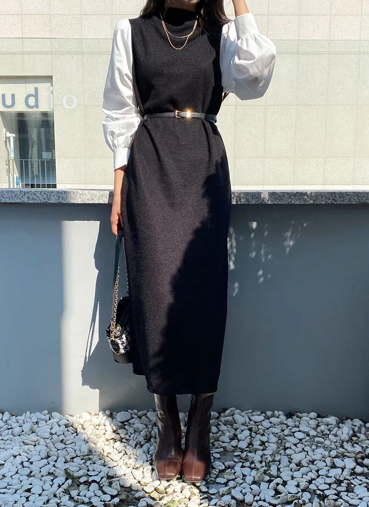 ベルト付配色ワンピース・全2色 | DHOLIC | 詳細画像1