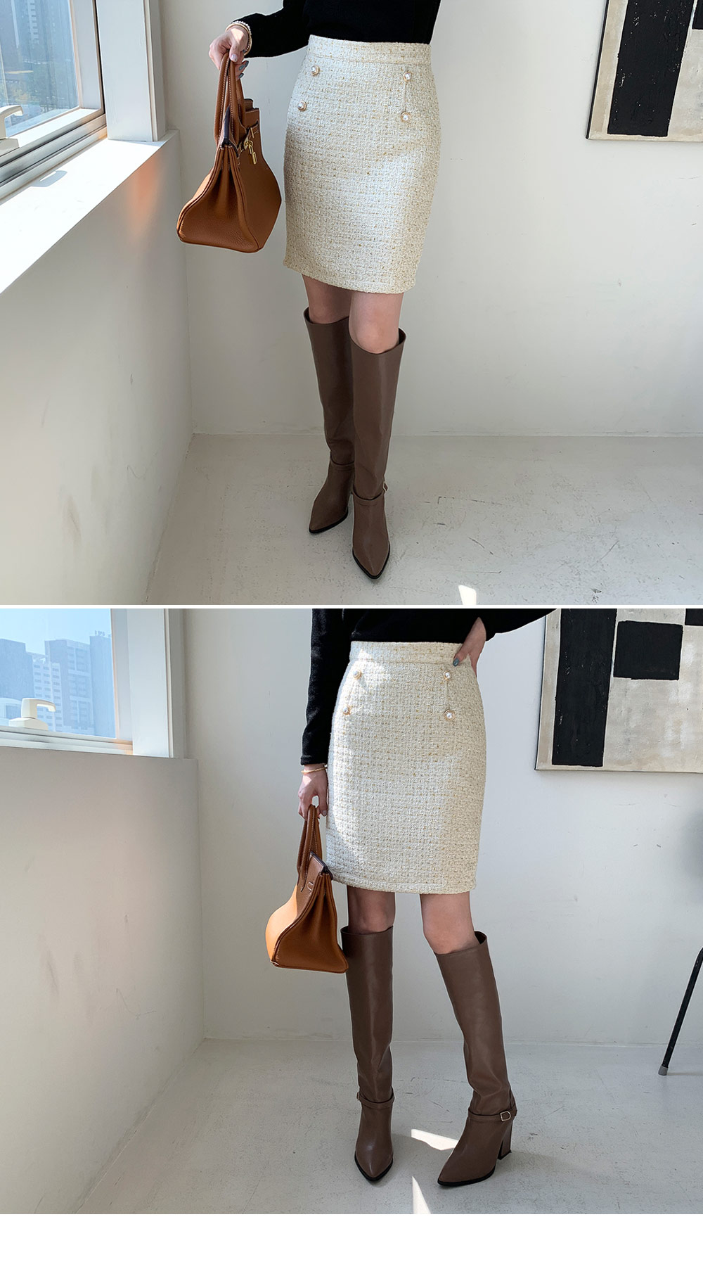 フェイクパールツイードスカート・全3色 | DHOLIC PLUS | 詳細画像7