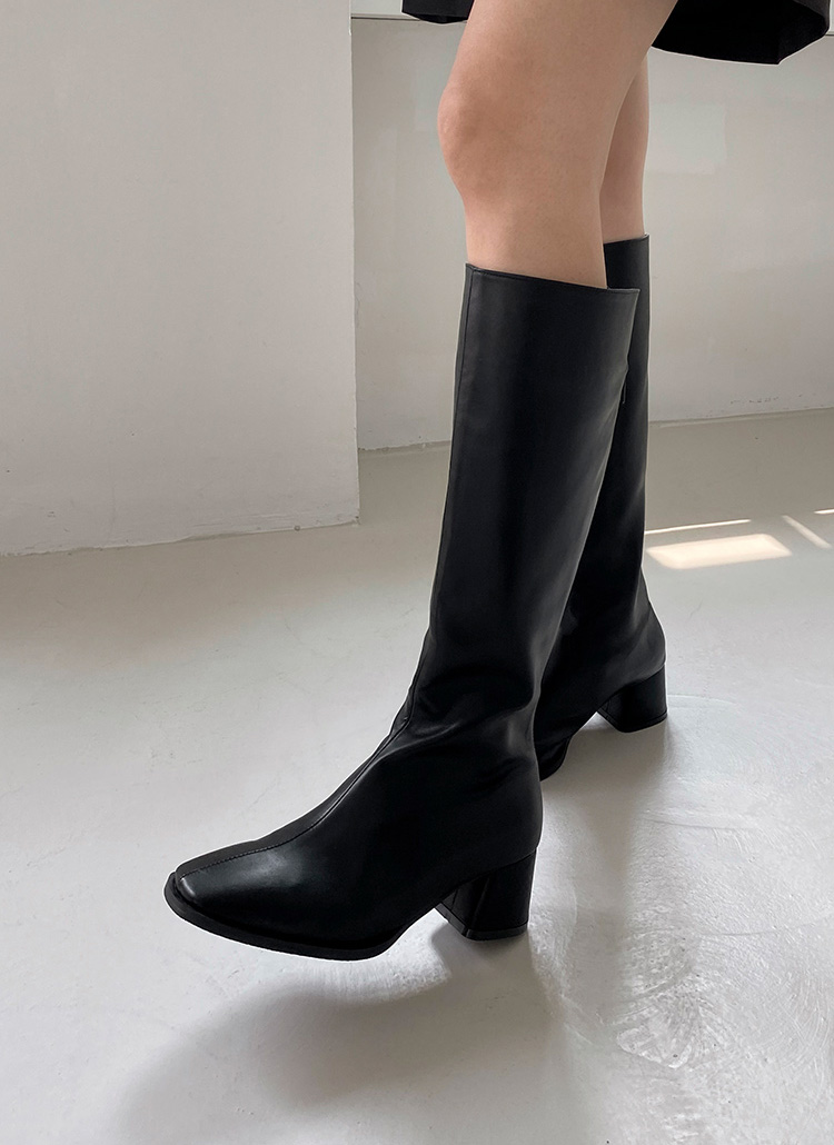 Levera スクエア ロングブーツ (5cm) | レディースファッション通販