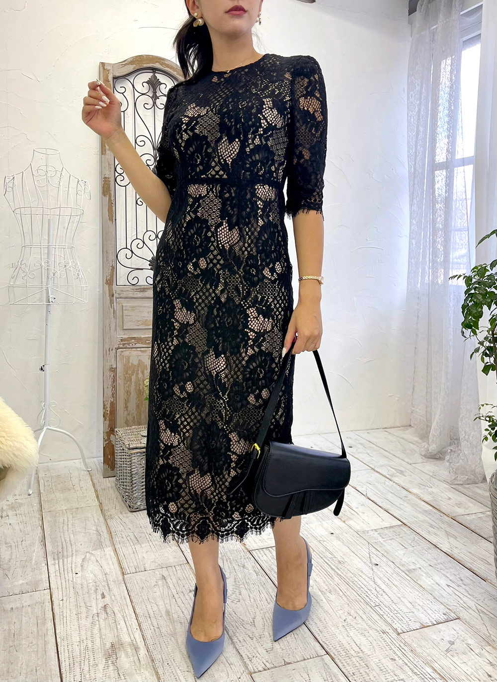 エレガントレースワンピース | レディースファッション通販 - DHOLIC