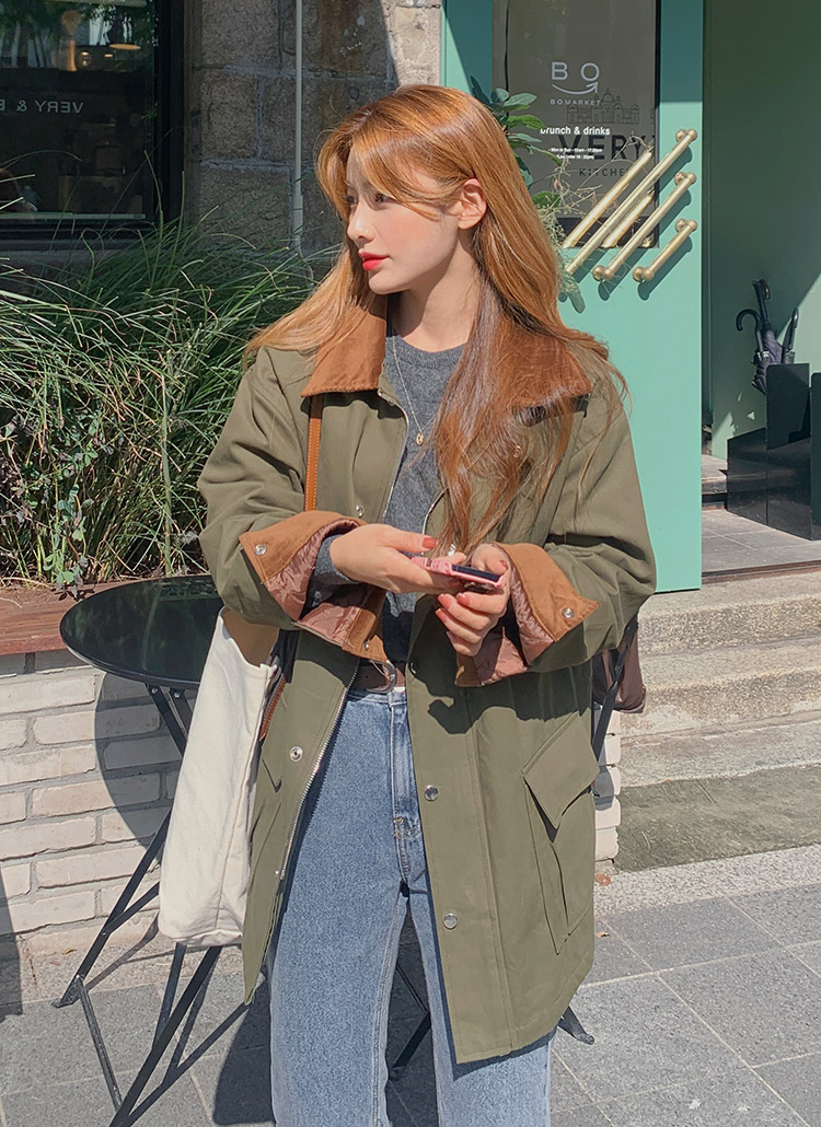 コーデュロイカラーミドルジャケット | レディースファッション通販