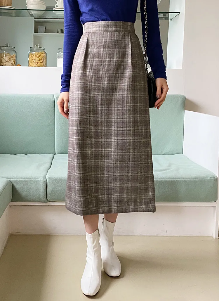 チェックIラインスカート・全2色 | DHOLIC | 詳細画像1