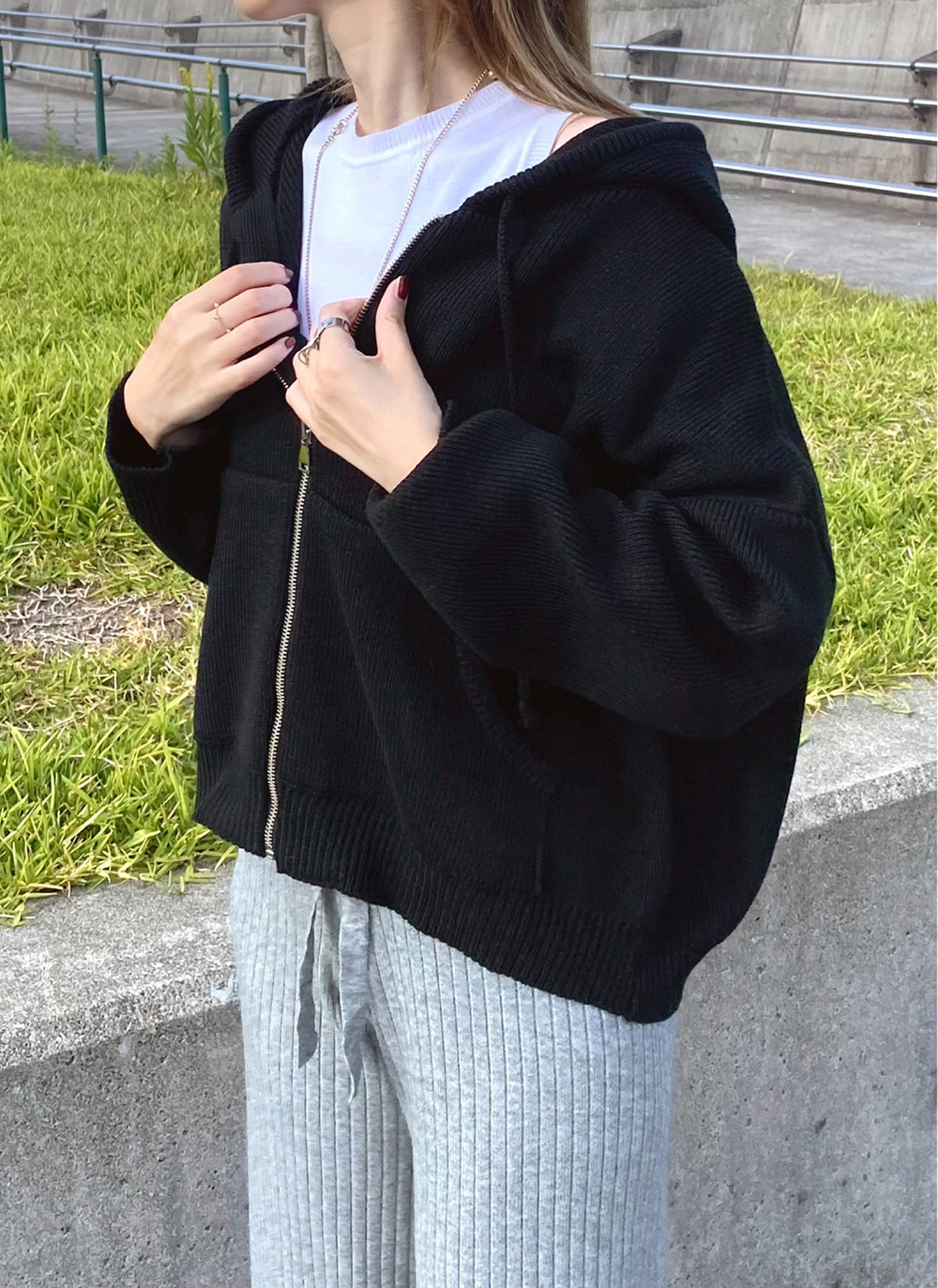 【こはく様】未使用タグ付きシニカル ポリエステル ニット パーカー original]ノルディック柄ニットパーカー | ファッション通販サイト NUGU