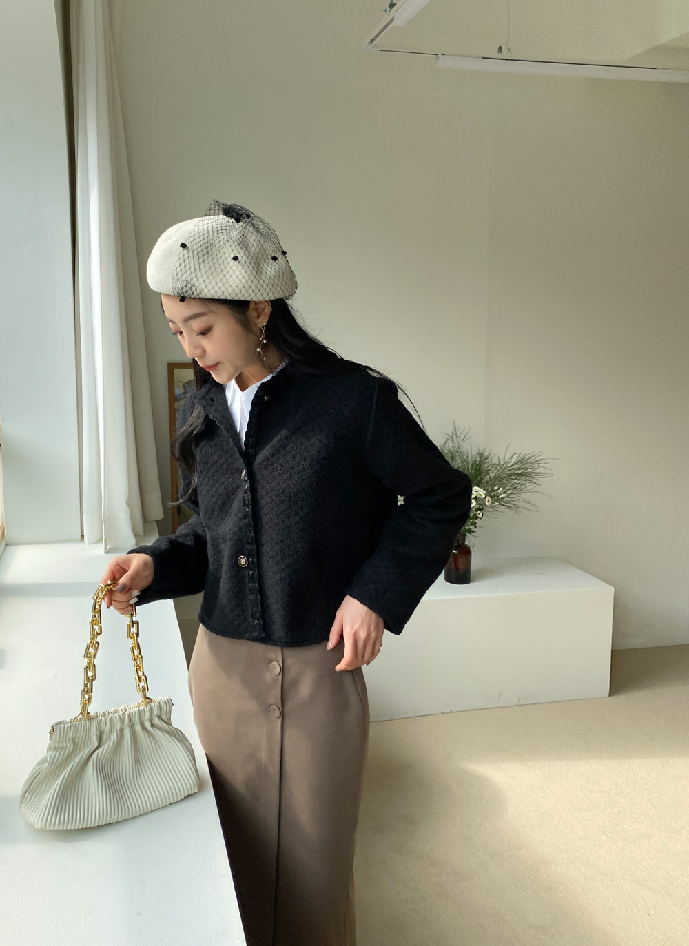 配色ラインノーカラージャケット・全4色 | レディースファッション通販