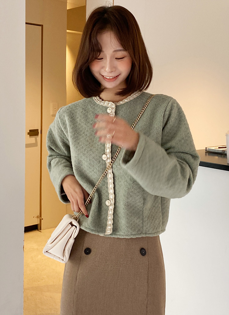 配色ラインノーカラージャケット・全4色 | レディースファッション通販