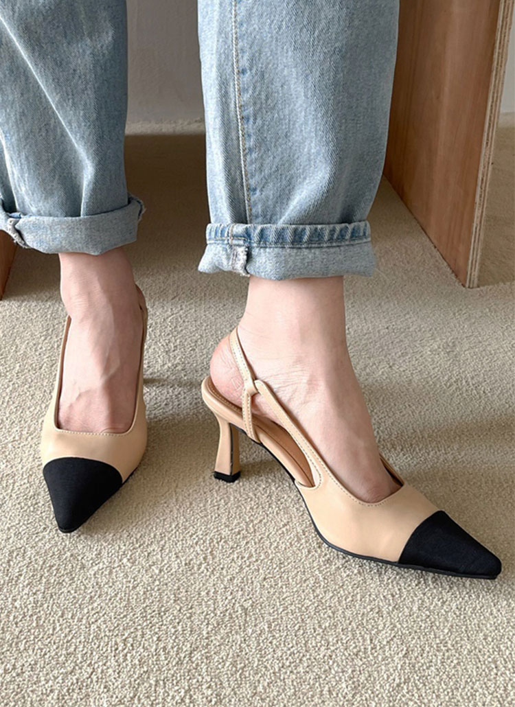 CHANEL ✨パンプス ベージュ アイボリー　バイカラー バックストラップ CHANEL バイカラー バックストラップパンプス 5 1/2 - メルカリ