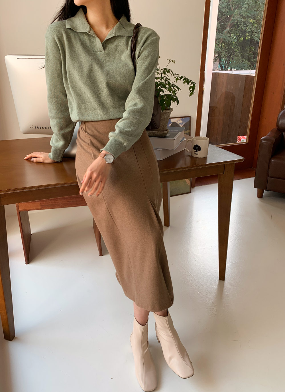 タックIラインスカート・全3色 | DHOLIC | 詳細画像8