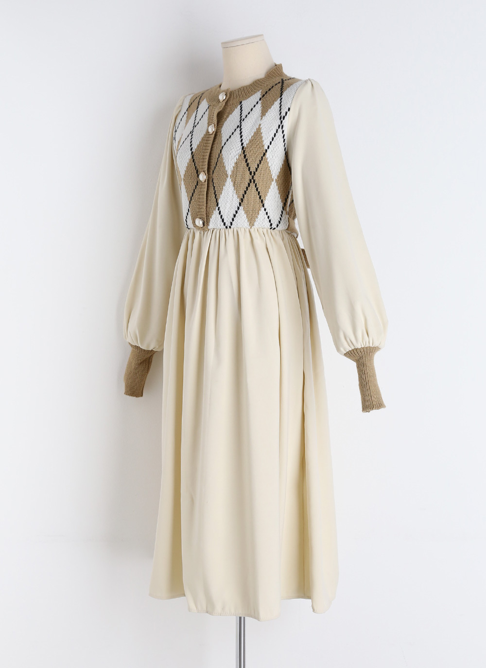 セール　希少 80sビンテージ コムデギャルソン アーガイルニットワンピース セール】アーガイル柄ニットワンピース（ワンピース）｜VIVID LADY