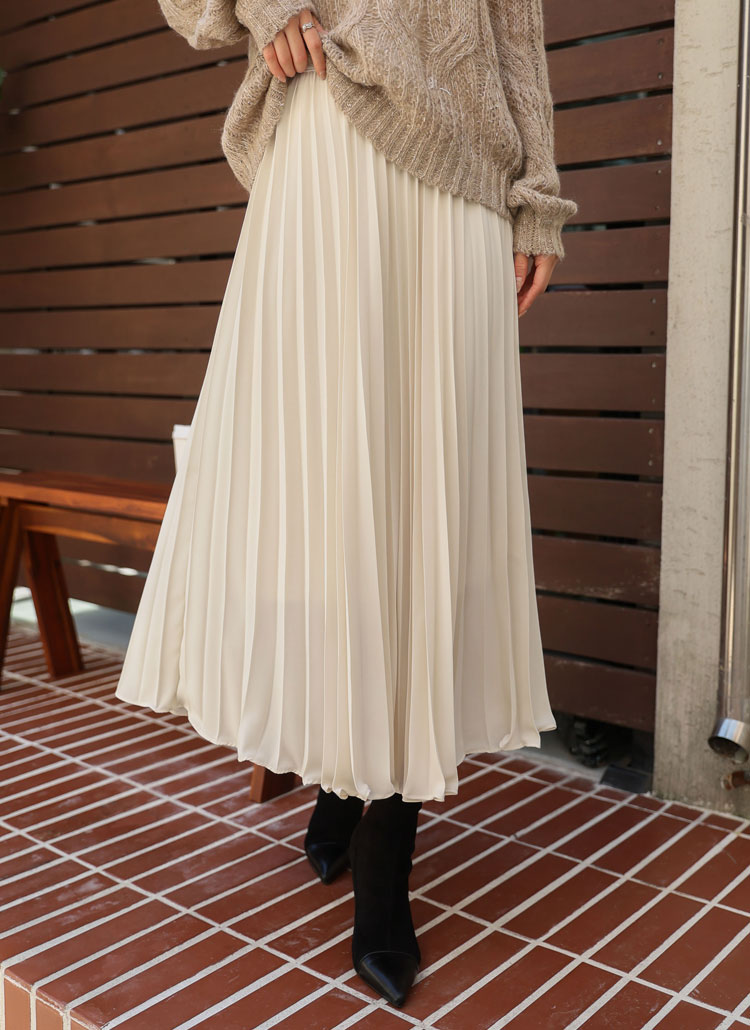 シフォンプリーツロングスカート | レディースファッション通販