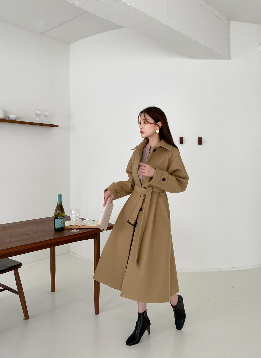 ベルテッド ラグランスリーブコート【ブラウン】 | すべての商品