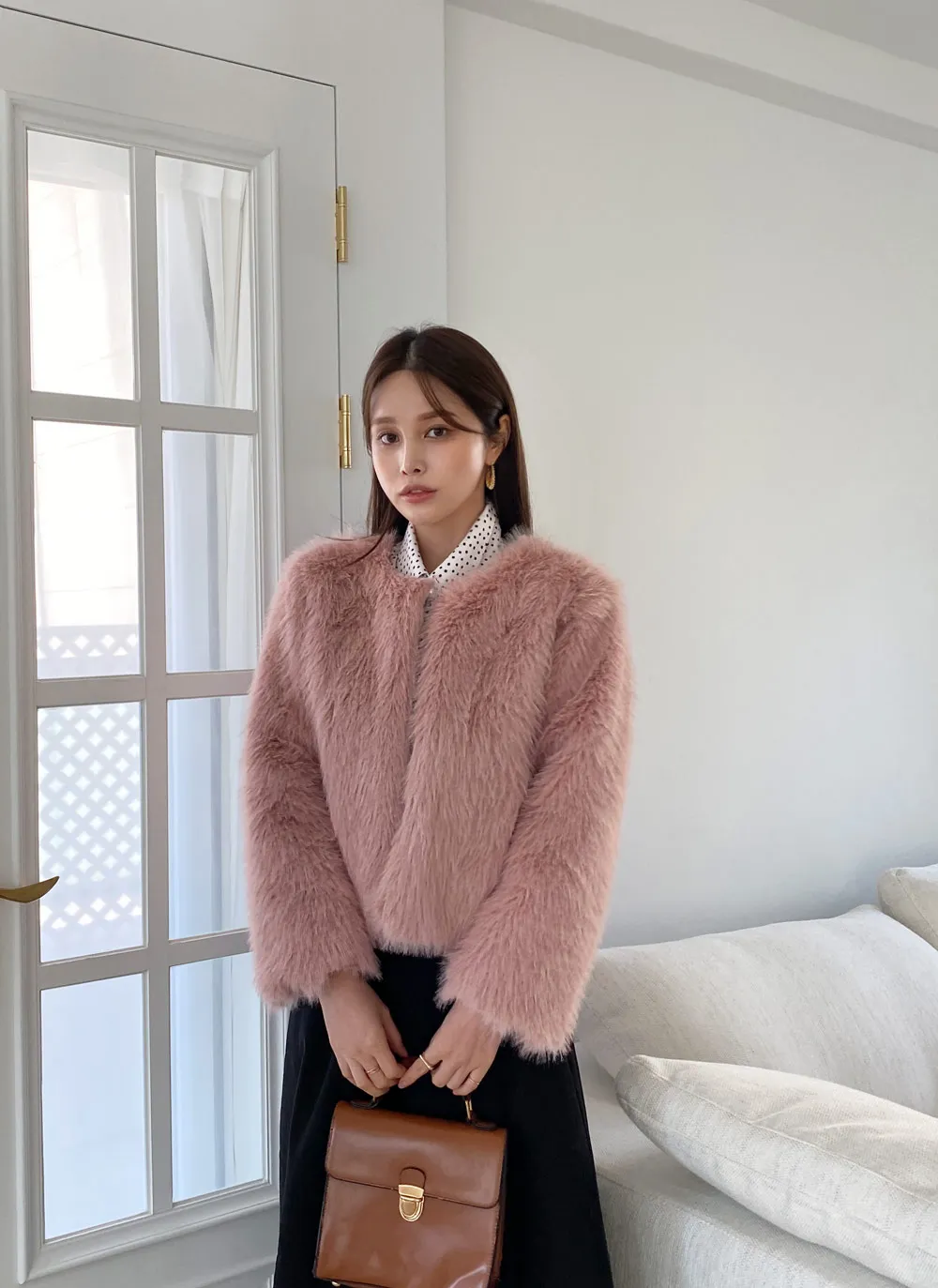 フェイクファーショートジャケット・全4色 | レディースファッション 