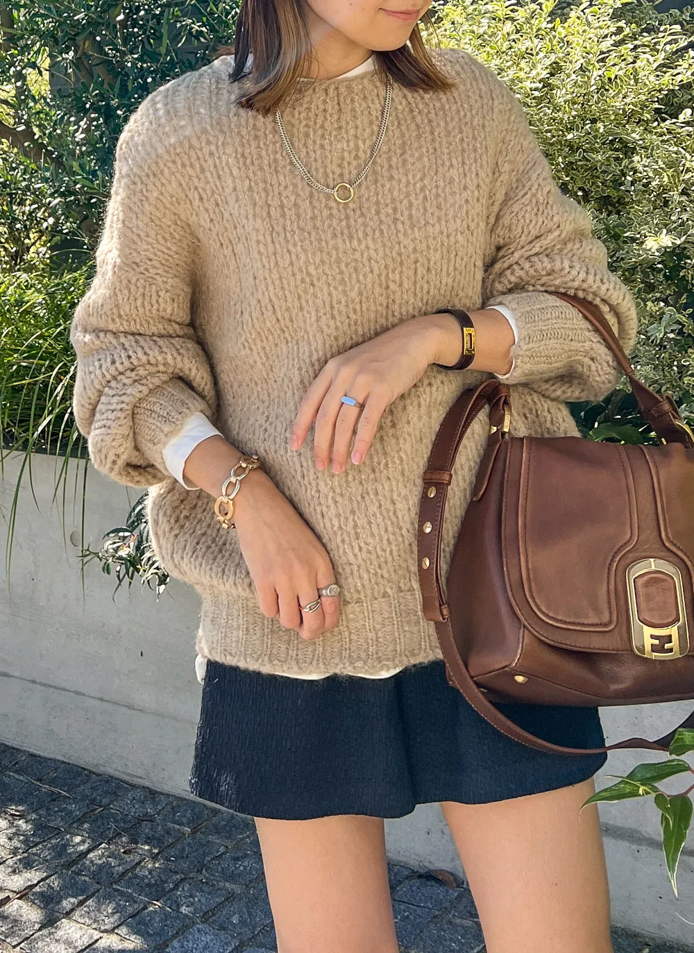 ざっくりベージュニット | レディースファッション通販 - DHOLIC 