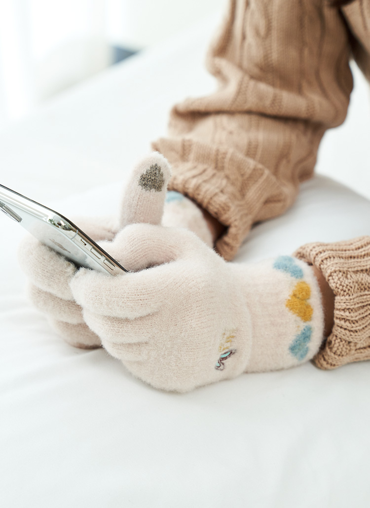 スマホ対応 ハート英字レタリング手袋うさぎ春秋冬 アクセサリー 手袋 Soo Soo スーアンドスー ファッション総合通販 Dholic