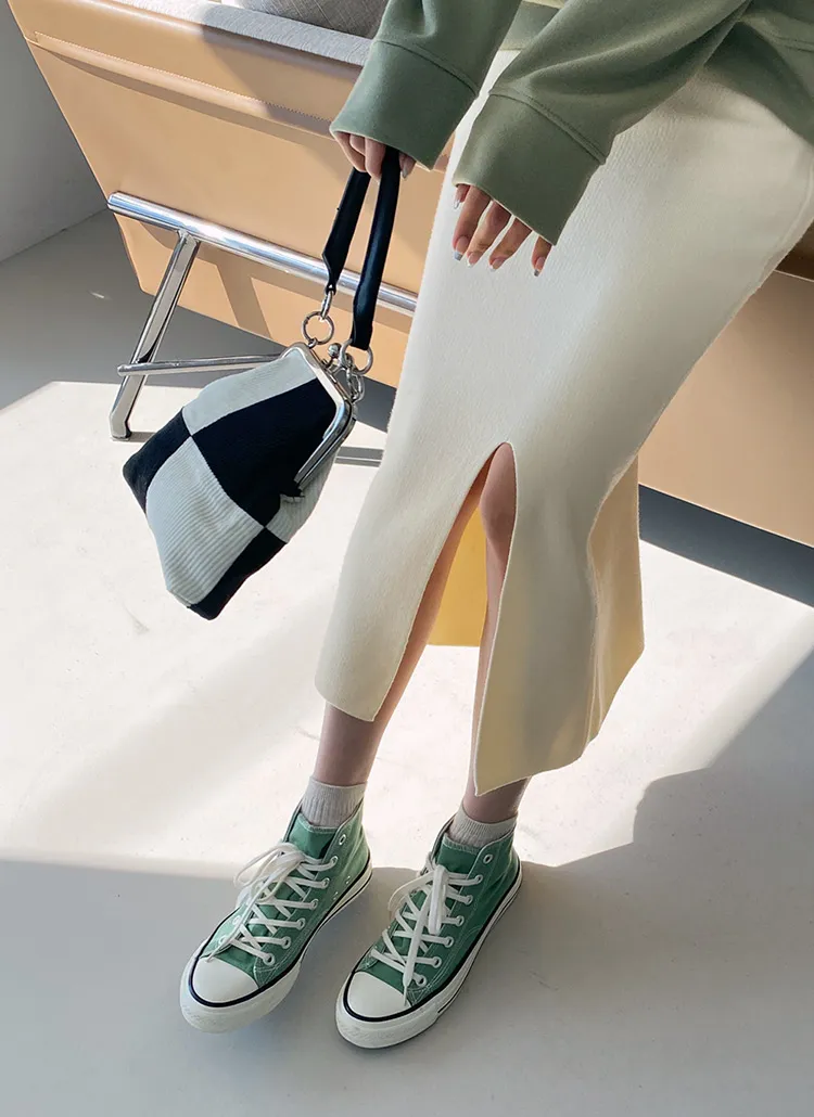 スリットニットスカート | DHOLIC | 詳細画像1