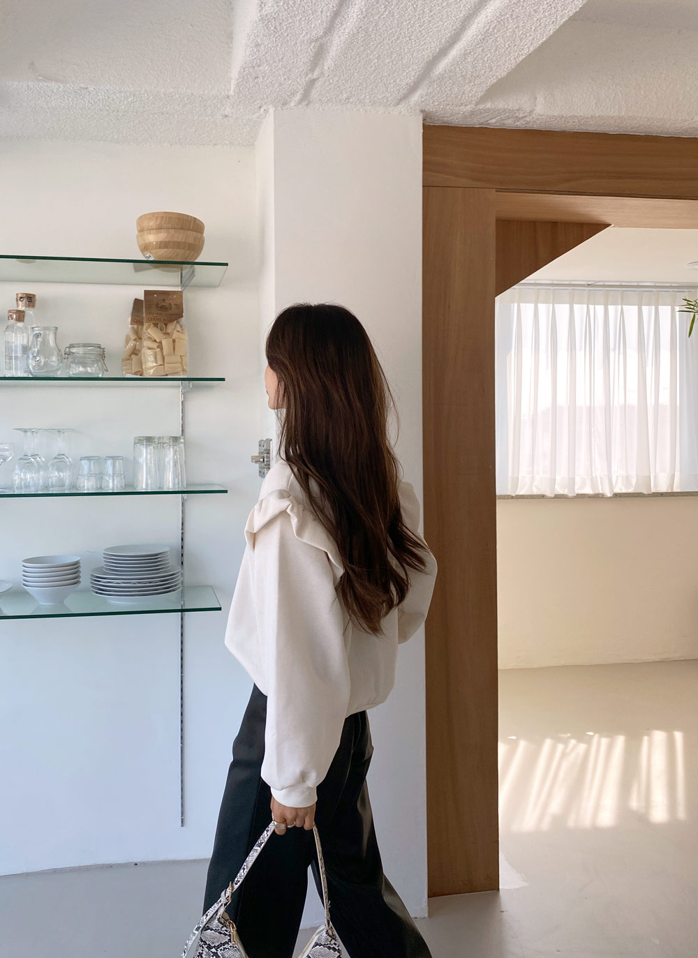 裏起毛ショルダーフリルスウェット | DHOLIC | 詳細画像9