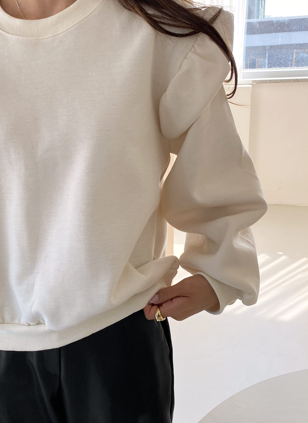 裏起毛ショルダーフリルスウェット | DHOLIC | 詳細画像11