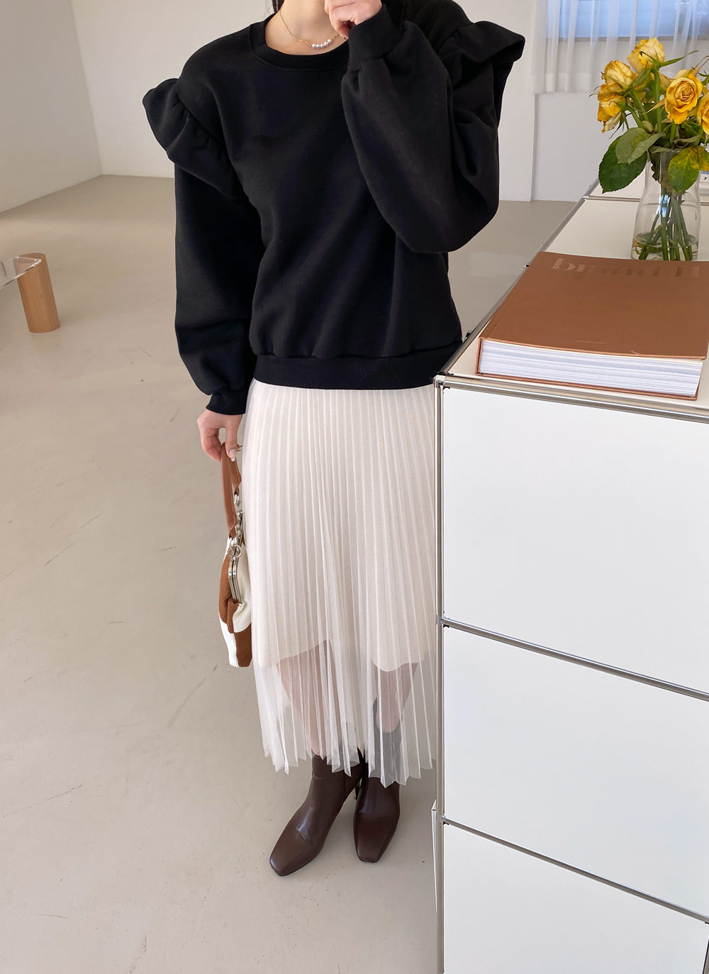 裏起毛ショルダーフリルスウェット | DHOLIC | 詳細画像17