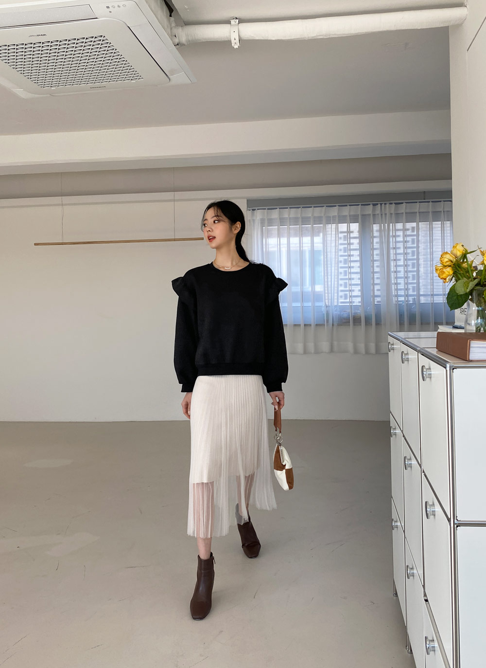 裏起毛ショルダーフリルスウェット | DHOLIC | 詳細画像18