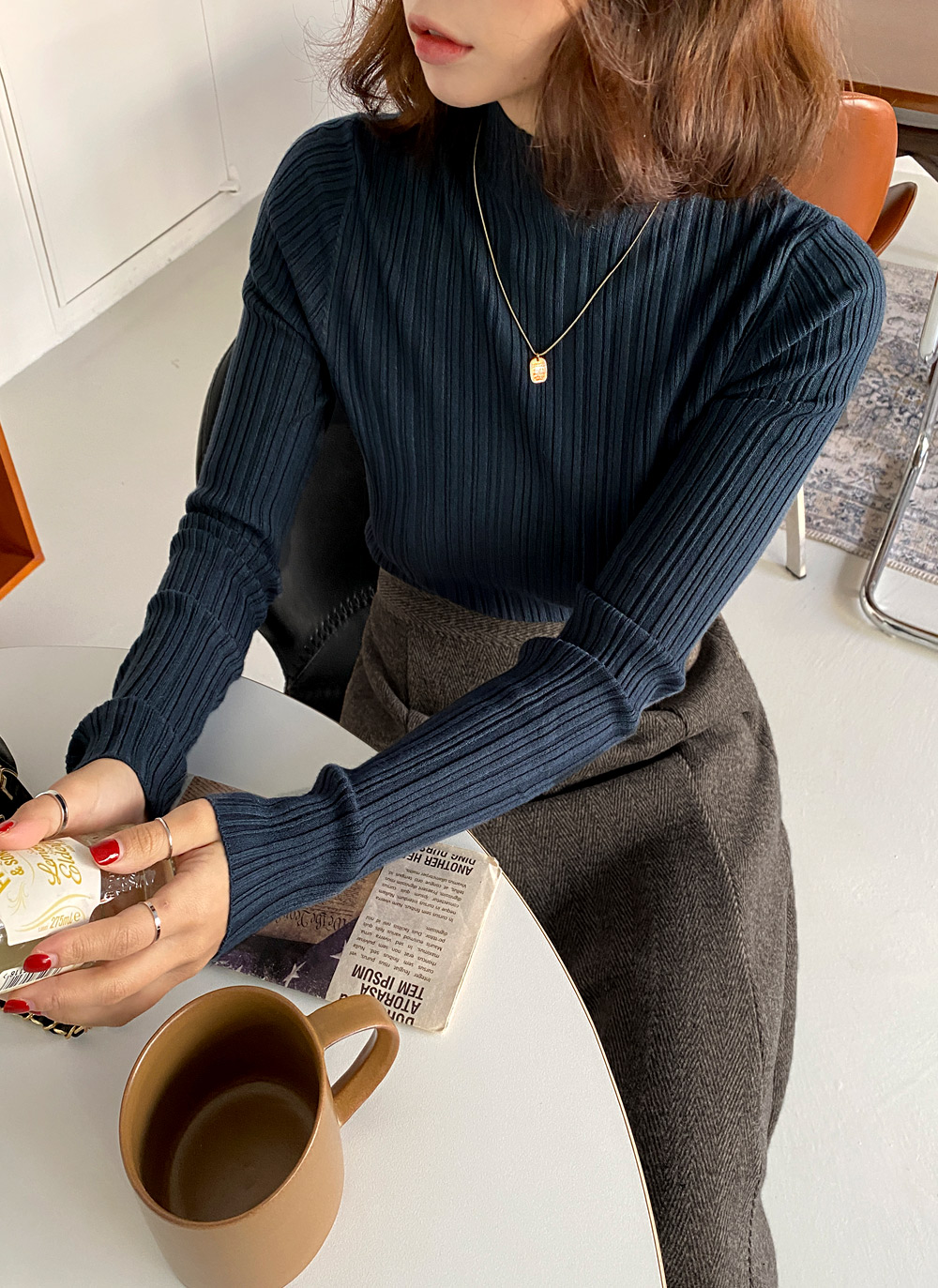 Lisette カシミヤ混オーバーニット　バルキー　ブラウン Lisette カシミヤ混オーバーニット バルキー ブラウン 安い