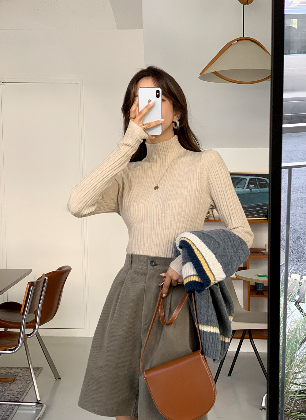 カシミヤ混リブハーフネックニット | レディースファッション通販 - DHOLIC