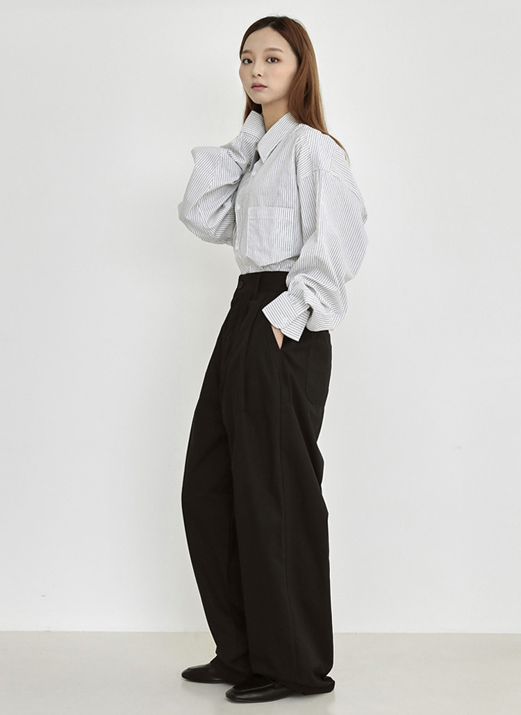 ハイウエストルーズワイドパンツ レディースファッション通販 DHOLIC レディース ロゴ入り ルーズ ハイウエスト パンツ /ブラック