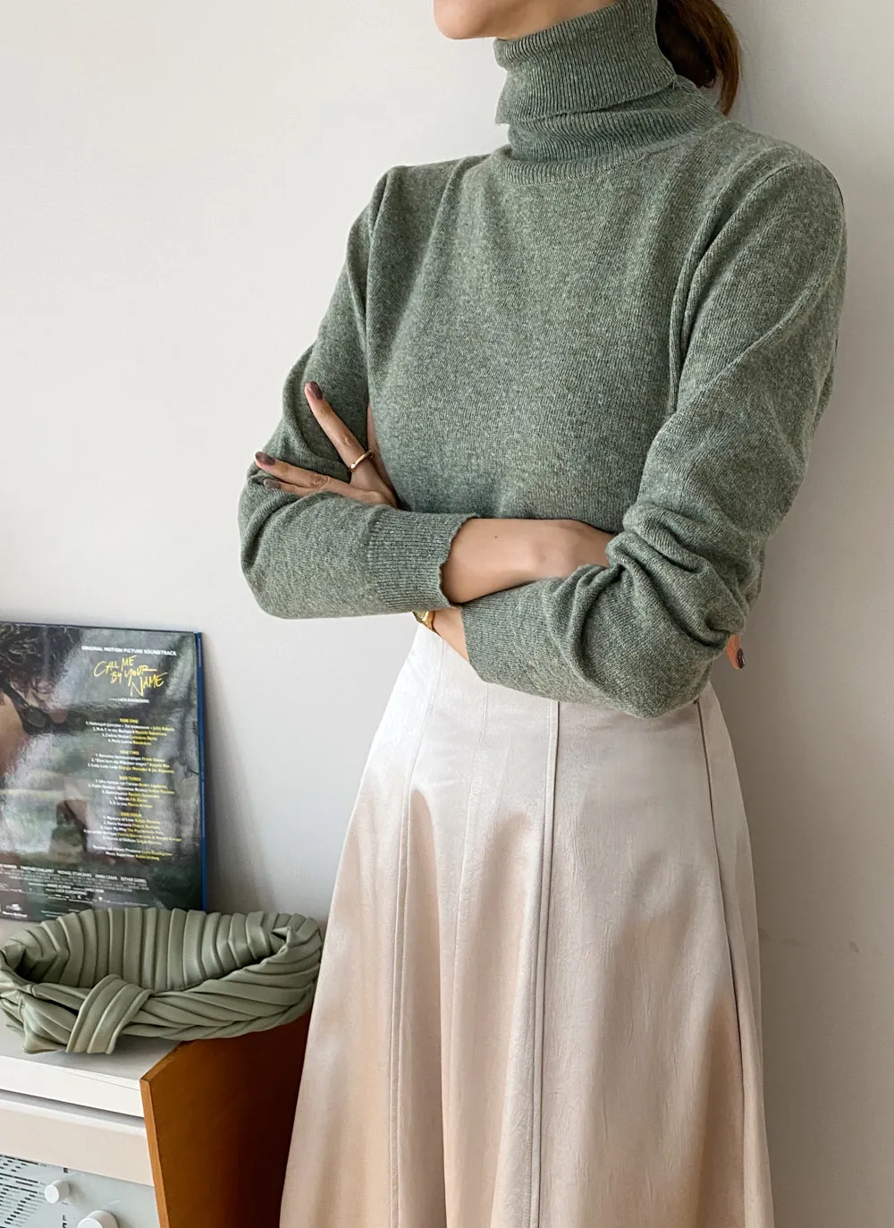 カシミヤ混タートルネックニット・全6色 | レディースファッション通販  