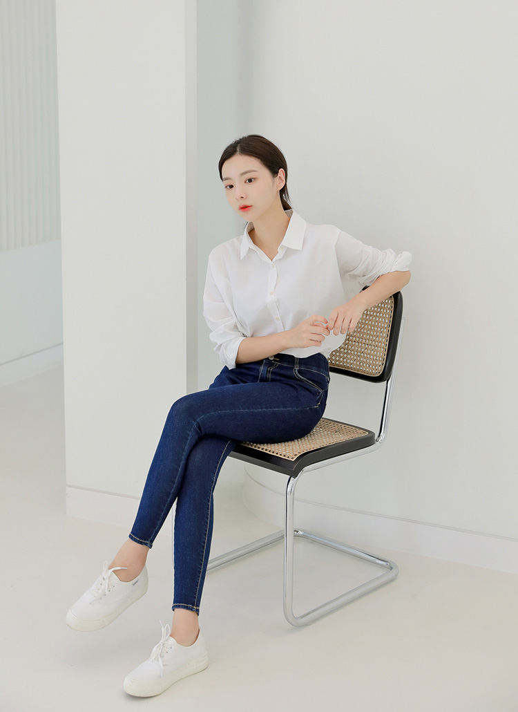 ツーボタンステッチスキニーデニムパンツ | レディースファッション