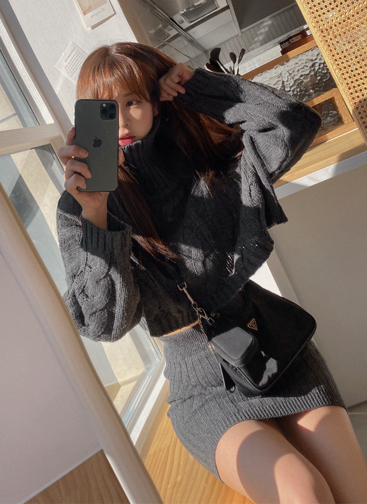 Self Portrait ジュエルボタンニットミニスカート 全2色W金ボタンAラインプリーツミニスカート | mignon ange