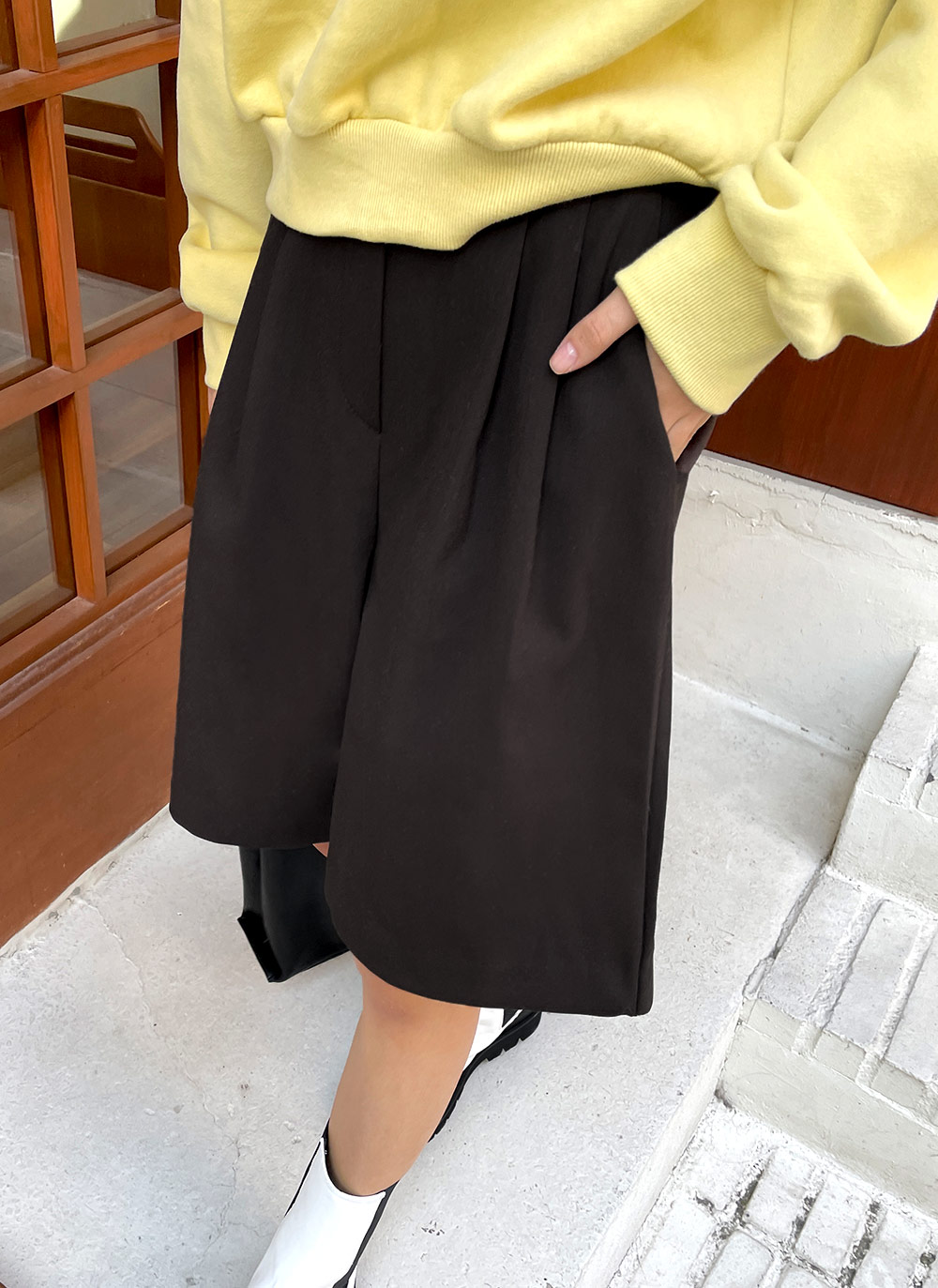 裏起毛タックハーフパンツ・全2色 | レディースファッション通販 - DHOLIC