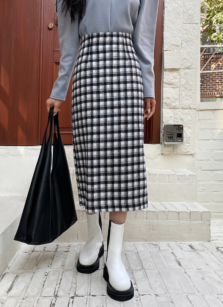 ウール混チェックihラインスリットダーツロングスカート春秋冬 スカート スカート Dholic Ladies ディーホリックレディース ファッション総合通販 Dholic